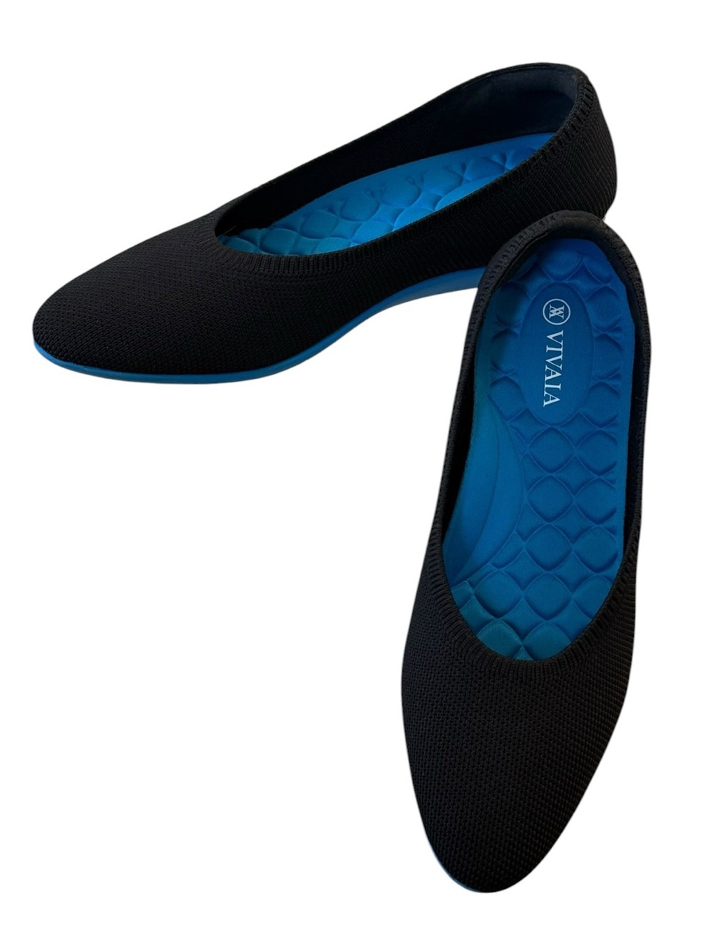 VIVAIA Ballet Flats 38.5 US 7.5 Women’s Aria Walker Black Blue Comfort Slip On